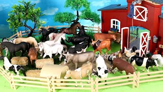 Barnyard Animal Figurines - Cattle Horses and Chickens