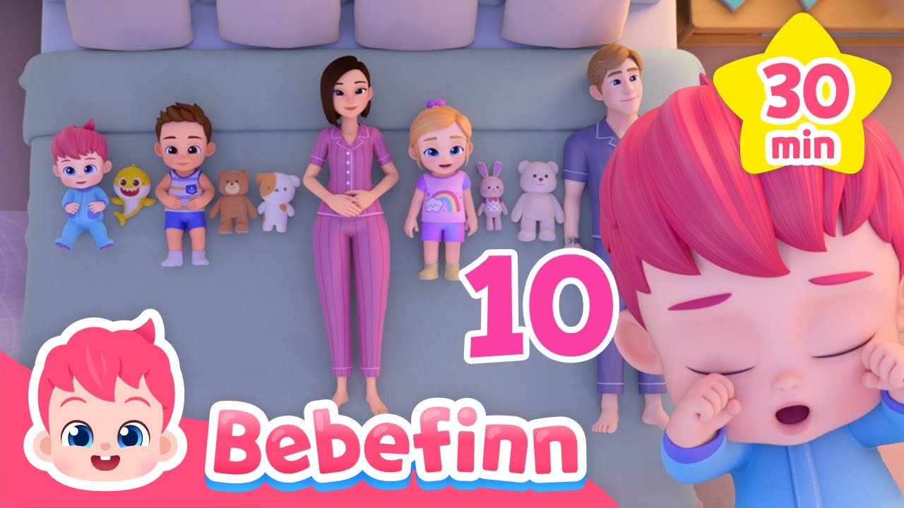 Ten in a Bed and Five Little Sharks | Count Numbers Together | Compilation | Bebefinn Nursery Rhymes
