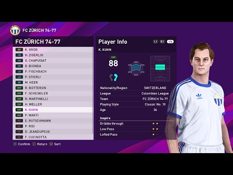 eFootball PES 2020: FC Zürich 1974-1977 Classic - "European Cup semi-final"