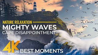 The Power of Ocean Waves - 4K Huge Slow-Motion Waves at Cape Disappointment + Relaxing Ocean Sounds