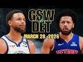 Golden State Warriors Vs Detroit Pistons Full Game Highlights March 20 2026 NBA 2025 2026