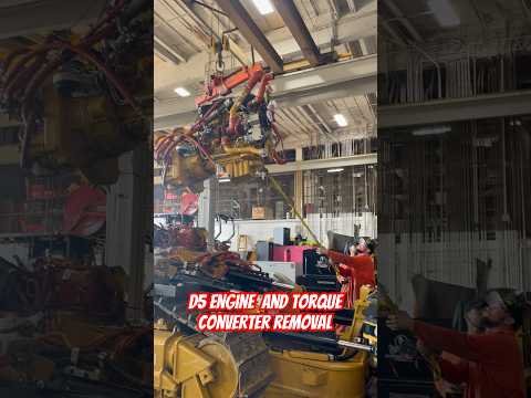 CAT D5 engine and torque converter removal #cat #tractor #mechanic #machine #fire #dozer #engine