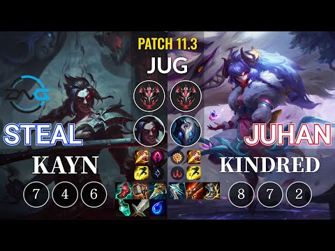 DFM Steal Kayn vs Juhan Kindred Jungle - KR Patch 11.3