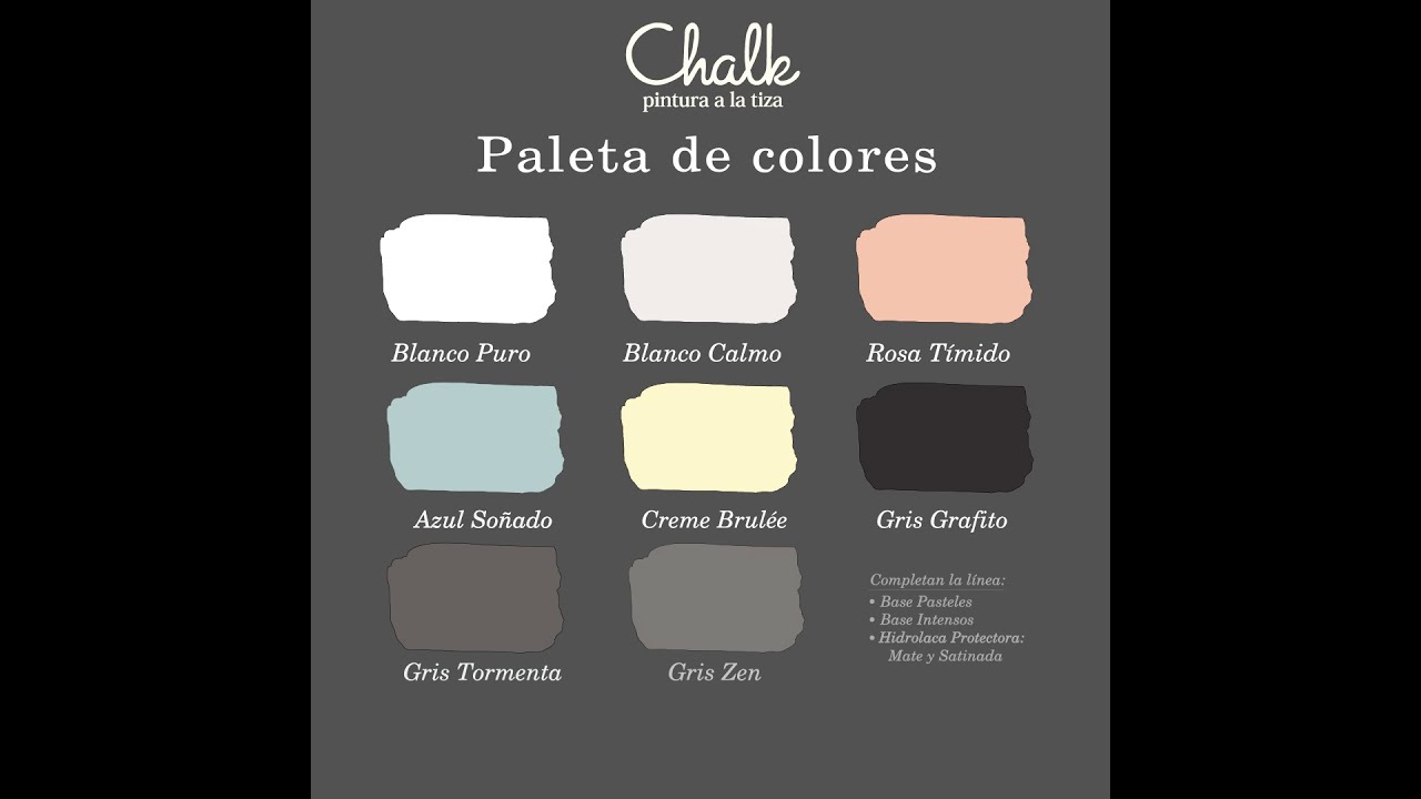 Paleta de colores de Chalk, pintura a la tiza