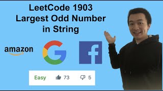 YouTube video 'LeetCode 1903. Largest Odd Number in String - Interview Prep Ep 122'