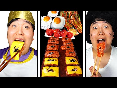 Mukbang Asmr Spicy Buldak Rice Paper Rolls, Spicy Food Noodle, Fried Chicken eating show
