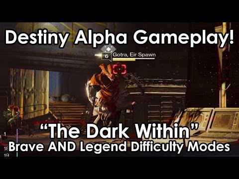 Destiny Alpha Titan Gameplay! The Dark Within - Story Mission (Brave and Legend Difficulty)