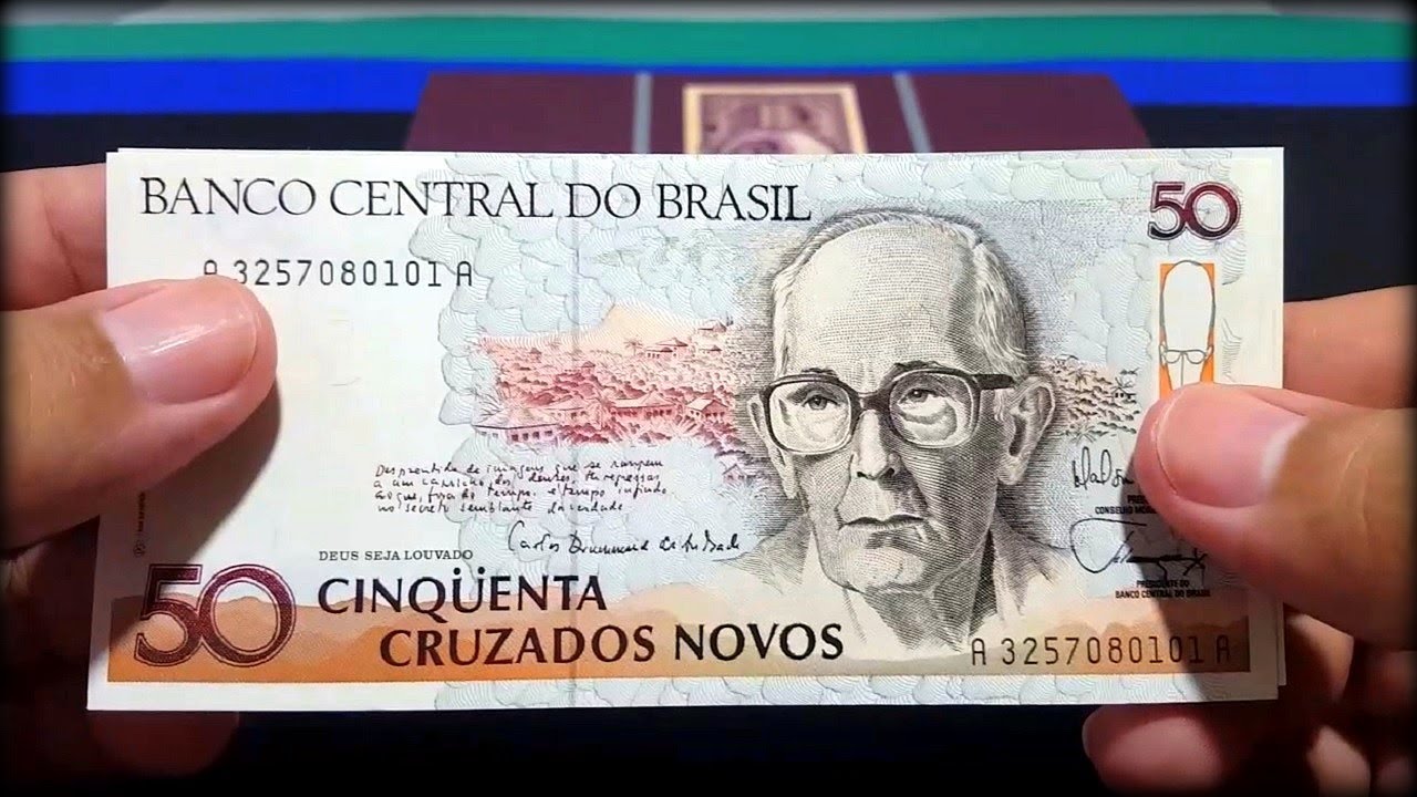 Você tem Cédula rara 50 cruzados n. que vale R$ 7.000,00!! cédula do poeta Carlos Drummond