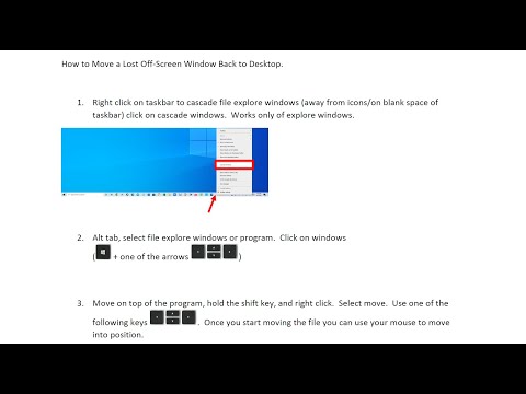 How to Move a Lost Off Screen Window Back to Desktop