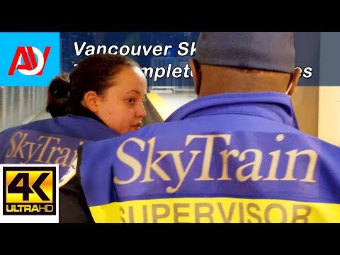 Vancouver SKYTRAIN CREW IN ACTION: MANUALLY DRIVE TRAIN Into Station, Millennium Line Eastbound - 4K