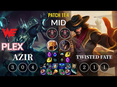 WE Plex Azir vs Twisted Fate Mid - KR Patch 11.4