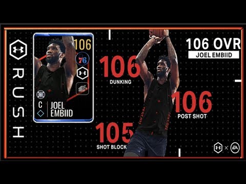Under Armour Rush 106 OVR Joel Embiid Campaign Preview! | NBA LIVE MOBILE 19 S3 UA Rush Mystery Box Video