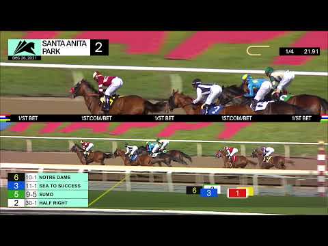 Notre Dame wins Race 2 on Sunday, December 26th, 2021 at Santa Anita Park.