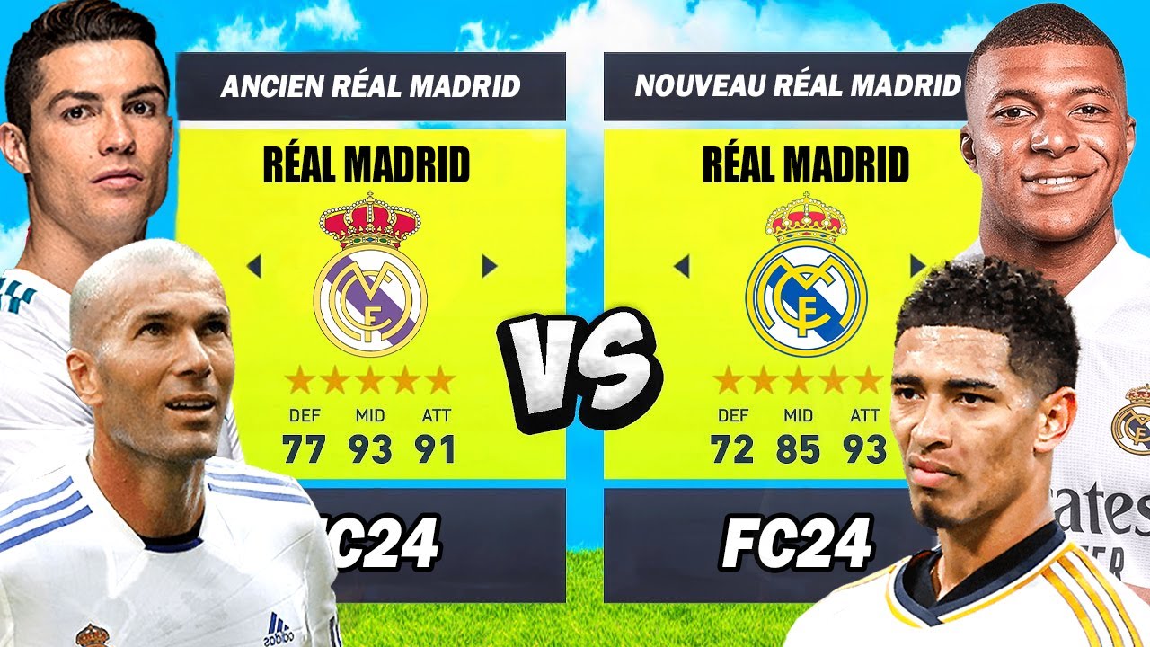 Nouveau Réal De Madrid vs Ancien Réal De Madrid ! (Mbappé, Vinicius ... vs Ronaldo, Zidane ...)