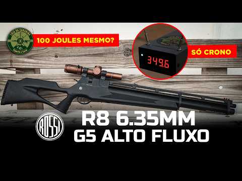 100 Joules? Rossi R8 6.35mm G5 Alto Fluxo Teste Completo de Velocidade e Joules