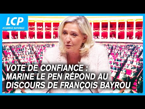 Marine Le Pen répond au discours de François Bayrou  - Vote de confiance à l’Assemblée - 8/09/2025