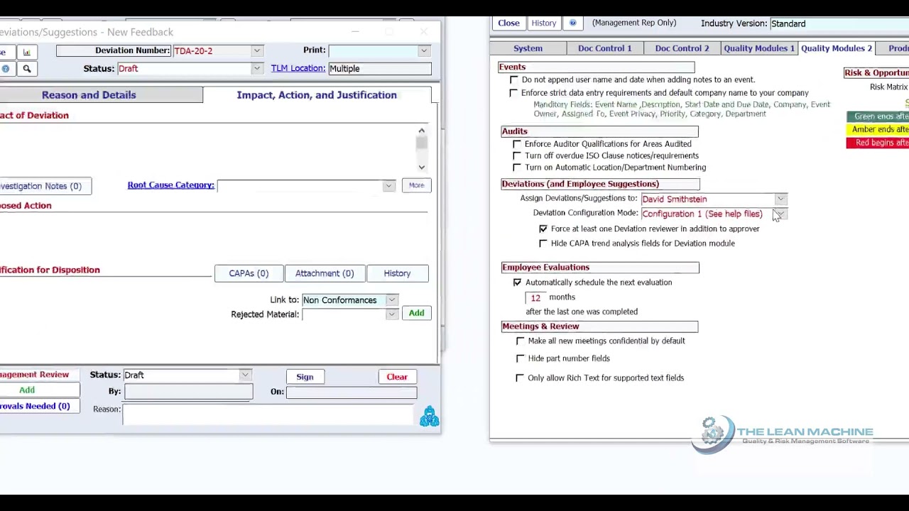 Deviations in QMS Software - The Lean Machine