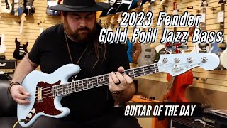 Video thumbnail for 2023 Fender Gold Foil Jazz Bass Sonic Blue | Guitar of the Day by Normans Rare Guitars
