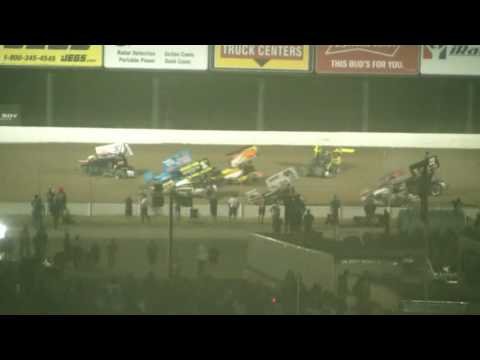 Sprint car flip - 2016 - Two cars flip in the B-main