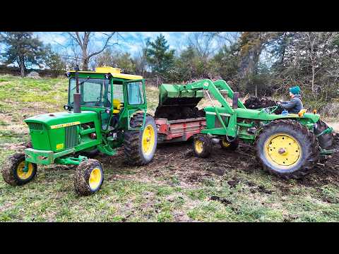 Two JD 4020s Spreading Manure and Fall Farm Projects