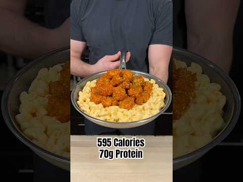 High Protein Crispy Honey Buffalo Chicken Mac and Cheese