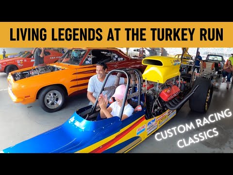 DAYTONA TURKEY RUN 2022 LIVING LEGENDS 1957 BEL AIR AND 1968 WOODY GILMORE DRAGSTER