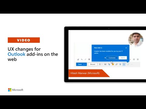 UX changes for Outlook add ins on the web