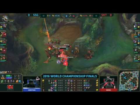 SKT Bengi Olaf First Blood on SSG Ambition Lee Sin Grand Finals Game 1