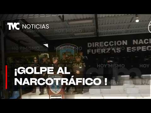 Presentan la droga incautada en El Progreso en las instalaciones de Fuerzas Especiales.