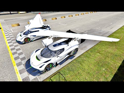 Koenigsegg Jesko GTR vs Koenigsegg Jesko Airplane Kit - Drag Race 20 KM