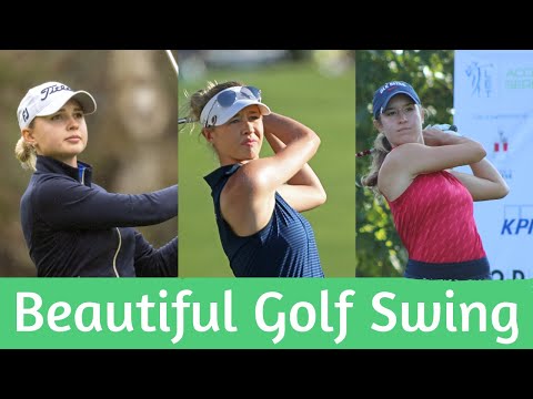 Beautiful Golf Swing of Nataliya Guseva, Nelly Korda and Chiara Tamburlini