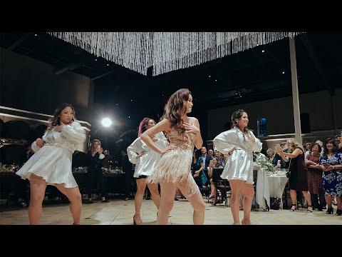 Bride SURPRISES Groom with BEST Choreographed dance - Wedding Reception - Palm Event Center