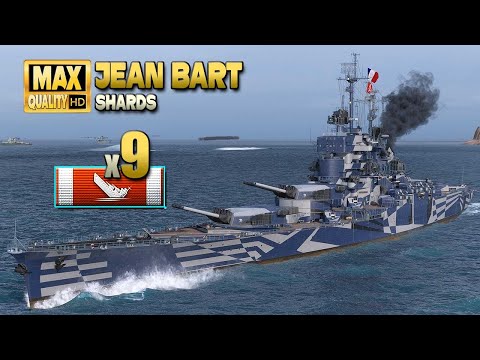 Battleship Jean Bart: Nice game with 9 destroyed ships - World of Warships