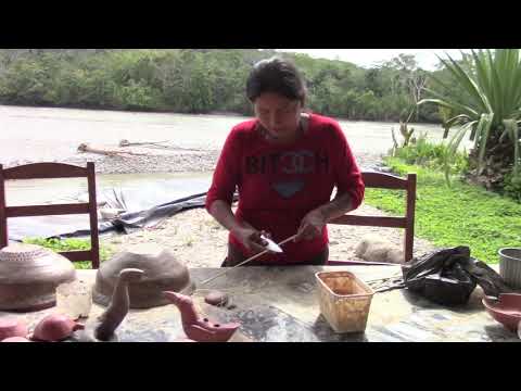 Elodia prepares paintbrush stick