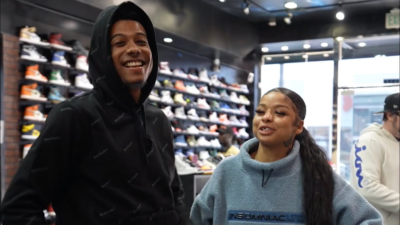 Blueface Takes Her Shopping For Sneakers At COOLKICKS