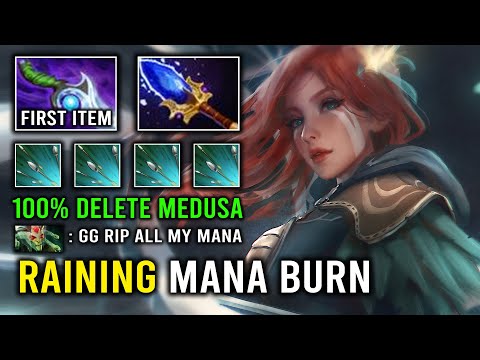 WTF 1st Item Diffusal Raining Mana Burn 100% Delele Medusa From the Map 10K MMR Windranger Dota 2