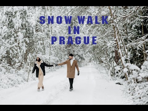 Prague, Czech Republic - Street Snow walk - 4K walking tour