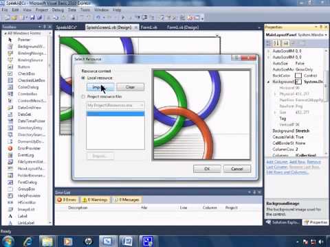 Visual Basic 2010 Express Tutorial 23   Inserting A SplashScreen   SpeakABCs 7 11 2