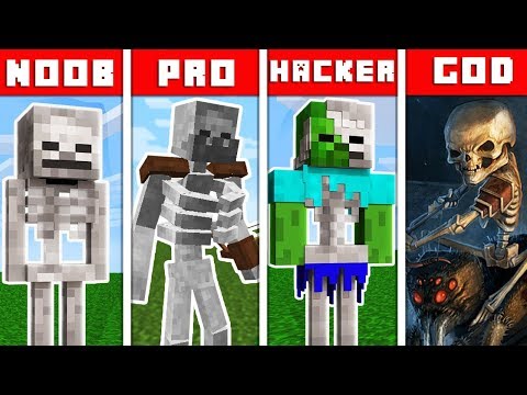 Minecraft Battle NOOB vs PRO vs HACKER vs GOD : SKELETON MUTANT CHALLENGE in Minecraft