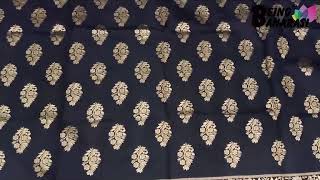 Woven, Self Design, Embellished, Solid Kanjivaram Jacquard, Cotton Silk Saree  (Black) TRENDZ STYLE