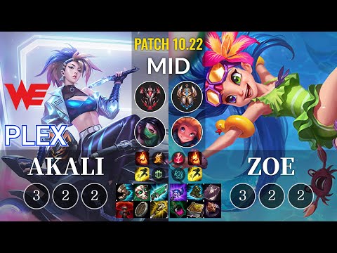 WE Plex Akali vs Zoe Mid - KR Patch 10.22