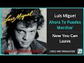 Luis Miguel - Ahora Te Puedes Marchar Lyrics English Translation - Spanish and English Dual Lyrics