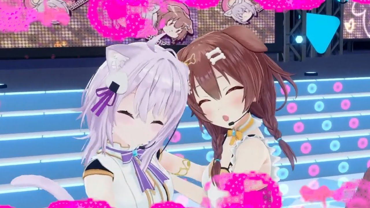 おかゆところねが3Dでひたすら可愛いポーズ(?)する動画【ホロライブ/切り抜き】