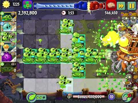 Threepeater + Pea Vine in PVZ 2 Arena