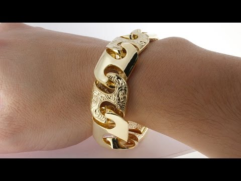 9ct 14ct 18ct Gold Mariner Link Bracelet - Hatton Jewellers London