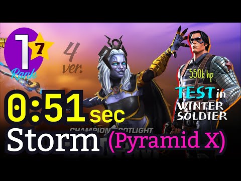 51 sec! 7 star Rank1 Storm (Pyramid X) No-boost. Synergy: Professor-X | Test in ROL #stormpyramydx