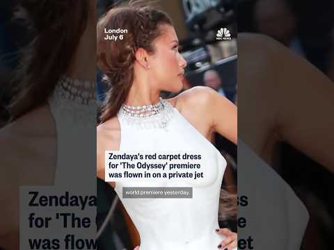 Zendaya's 'Odyssey' red carpet dress flow in by private jet