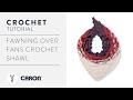 Crochet Fan Stitch Shawl With Caron x Pantone Bamboo Yarn | Triangle Scarf Pattern