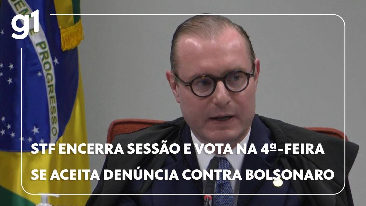 STF encerra sessão e vota na quarta-feira se aceita denúncia contra Bolsonaro #g1