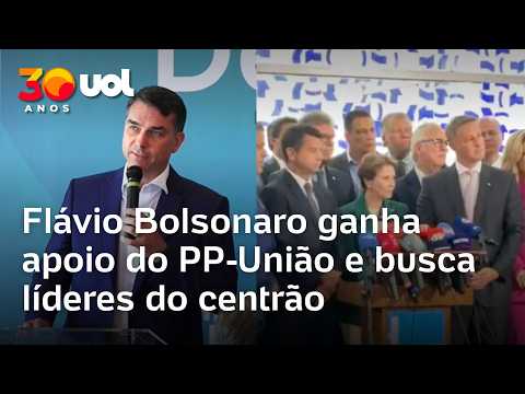 Flávio Bolsonaro ganha apoio do PP-União e busca líderes do centrão